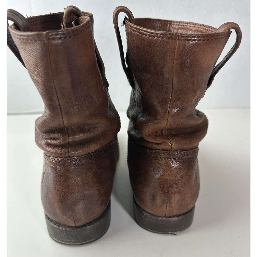 Frye Anna Shortie Leather Pull On Ankle Boots Camel Brown Size 6.5 M 3471055 - Picture 13 of 16